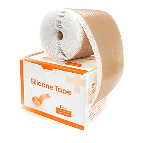 Carbou Silicone Scar Tape (1.6” x 60”Roll),Medical Silicone Easy-Tear Gel Tap...
