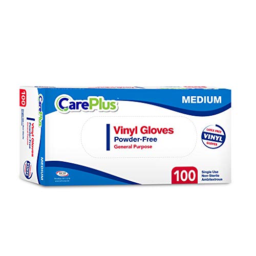 Disposable Vinyl Gloves Medium Size| Heavy Duty | Non Sterile | Powder Free |...