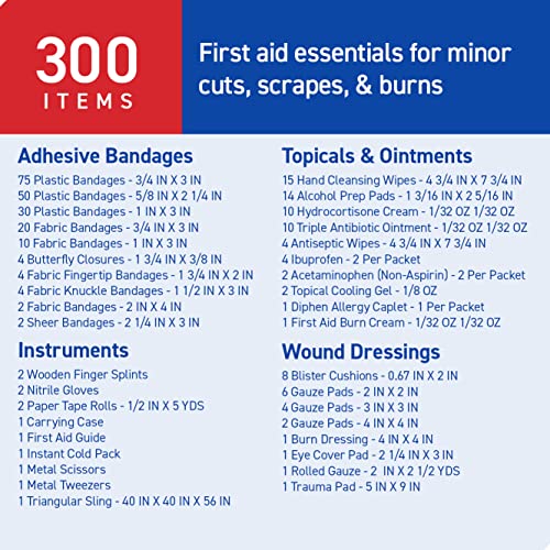 Care Science First Aid Kit All Purpose, 300 Pieces | Professional Use for Tra...
