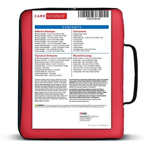 Care Science First Aid Kit All Purpose, 300 Pieces | Professional Use for Tra...