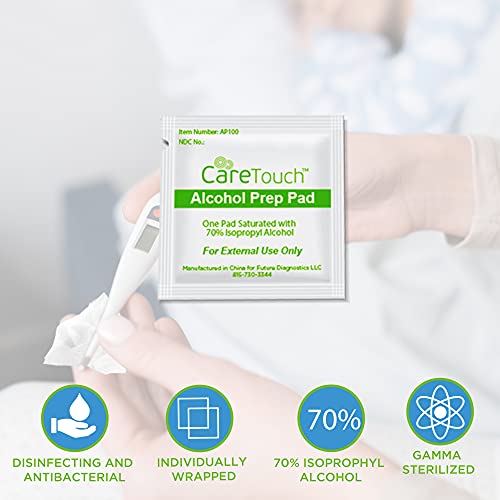 Care Touch Alcohol Prep Pads, Medium 2-Ply - 400 Wipes