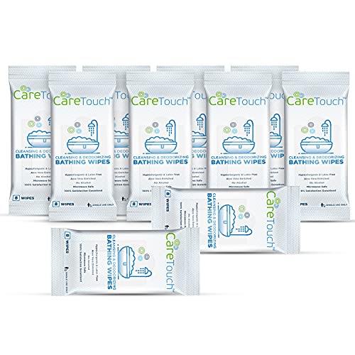 Care Touch Body Wet Wipes with Cleansing & Deodorizing Solution - Shower Wipe...