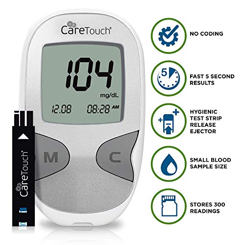 Care Touch Diabetes Testing Kit - Blood Glucose Monitor Kit with 100 Blood Su...