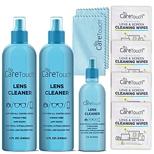 Care Touch Eyeglass Cleaner Spray Kit, Alcohol-Free Glasses Cleaner Solution ...