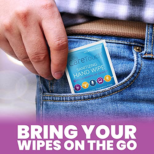 Care Touch Hand Sanitizer Wipes | 110 Hand Wipes Individually Wrapped | Trave...