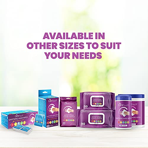 Care Touch Hand Sanitizer Wipes | 110 Hand Wipes Individually Wrapped | Trave...
