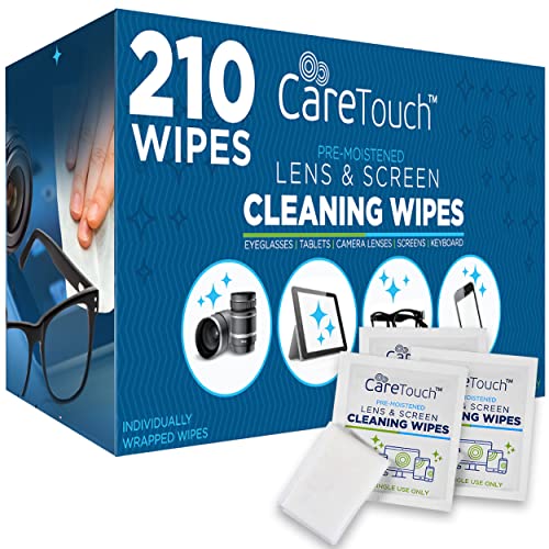 Care Touch Lens Wipes for Eyeglasses | Individually Wrapped Eye Glasses Wipes...