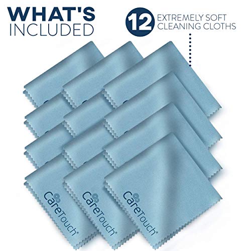 Care Touch Microfiber Cleaning Cloths, 12 Pack - Cleans Eyeglasses, Screens, ...