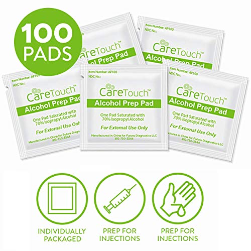 Care Touch Sterile Alcohol Prep Pads, 2-Ply, 100 Count