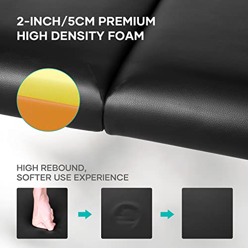 Careboda Professional Massage Table Portable Massage Bed, 3 Section Aluminum ...