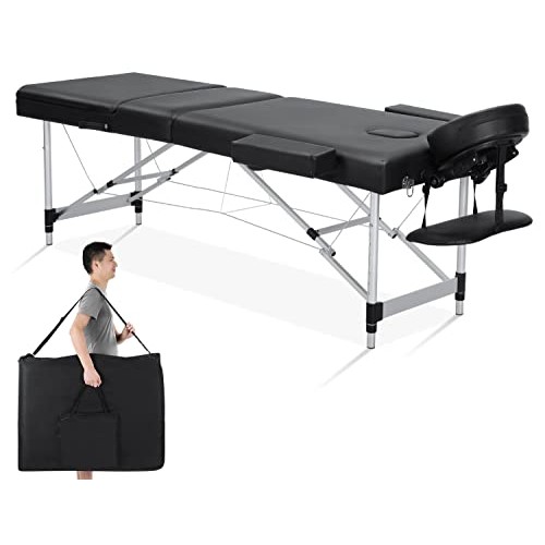 Careboda Professional Massage Table Portable Massage Bed, 3 Section Aluminum ...