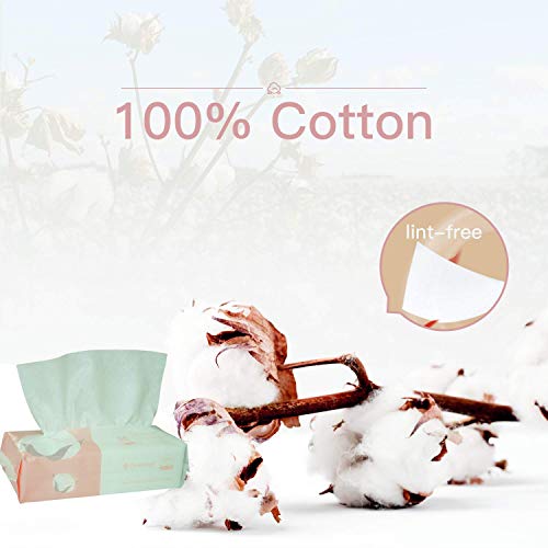 Careboree Extra Thick Dry Wipe, 100% Cotton, Lint-Free Cotton Tissues (2 Pack)