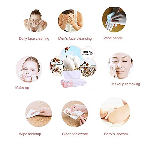 Careboree Extra Thick Dry Wipe, 100% Cotton, Lint-Free Cotton Tissues (2 Pack)