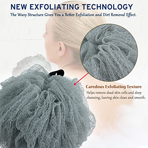 Caredoux 3 Pack Extra Large 75g Hard Exfoliating Bath Sponges, Loofah Sponge,...