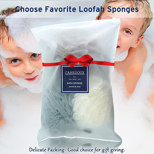 Caredoux 3 Pack Extra Large 75g Hard Exfoliating Bath Sponges, Loofah Sponge,...