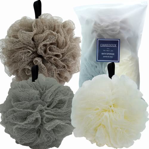 Caredoux 3 Pack Extra Large 75g Hard Exfoliating Bath Sponges, Loofah Sponge,...
