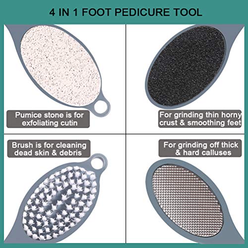 CAREHOOD Foot File Callus Remover - Multi Purpose 4 in 1 Feet Pedicure Tools ...