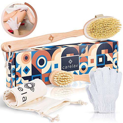 100% Vegan Dry Brushing Body Brush Set - Firm Bristles Dry Scrub Brushes for ...