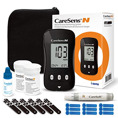 CareSens N Blood Diabetes Testing Kit with 100 Test Strips, 1 Glucose Meter, ...