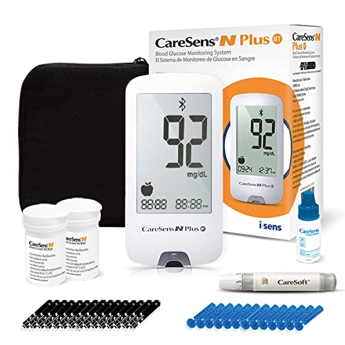 CareSens N Plus Bluetooth Blood Diabetes Monitoring Kit with 100 Test Strips,...