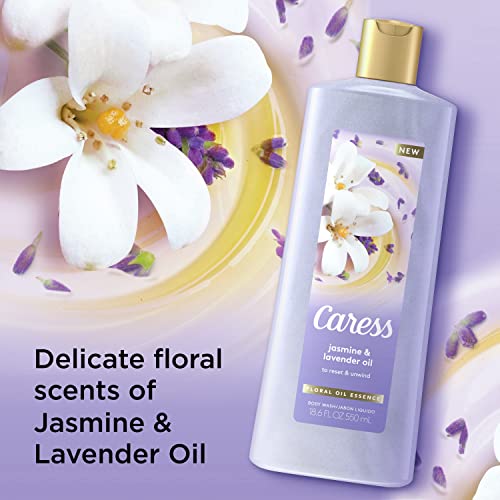 Caress Moisturizing Body Wash For Dry Skin Jasmine and Lavender Oil Leaves Sk...
