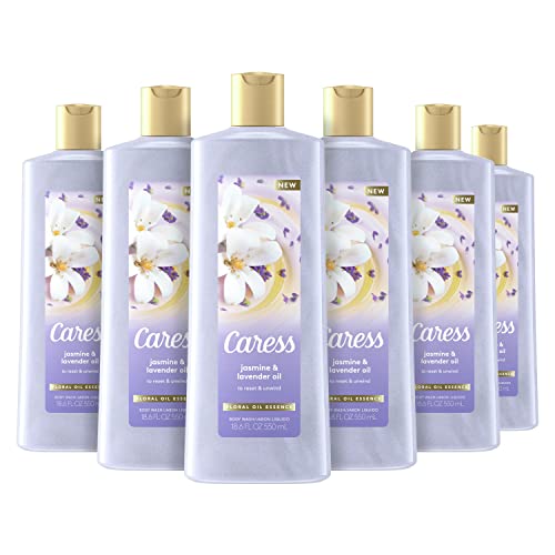 Caress Moisturizing Body Wash For Dry Skin Jasmine and Lavender Oil Leaves Sk...