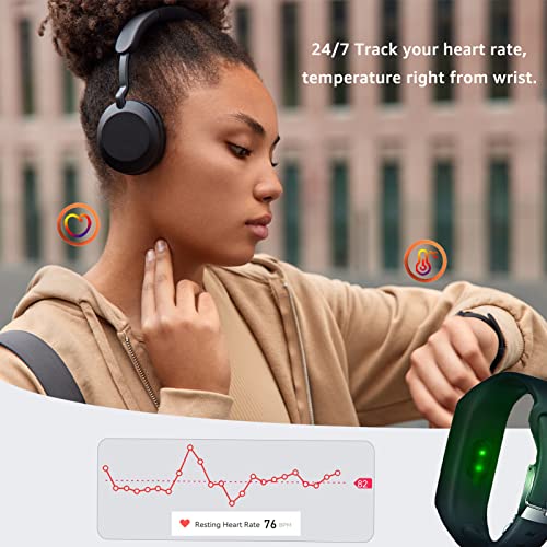 Fitness Tracker with Blood Pressure Watch Heart Rate Temperature Monitor for ...