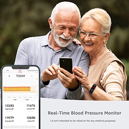 Fitness Tracker with Blood Pressure Watch Heart Rate Temperature Monitor for ...