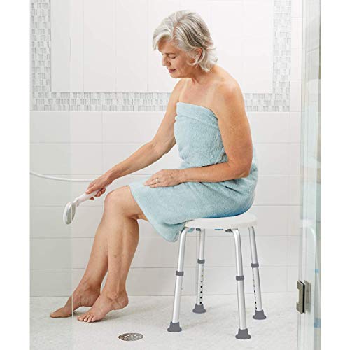 Carex Compact Shower Stool - Adjustable Height Bath Stool and Shower Seat - A...