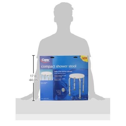 Carex Compact Shower Stool - Adjustable Height Bath Stool and Shower Seat - A...