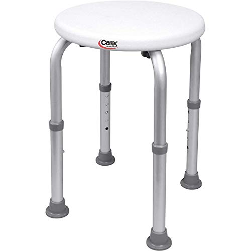 Carex Compact Shower Stool - Adjustable Height Bath Stool and Shower Seat - A...