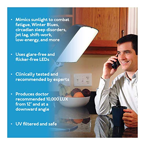 Carex Day-Light Sky Bright Light Therapy Lamp - 10,000 LUX - Sun Lamp To Comb...