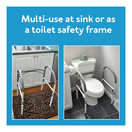 Carex Health Brands Toilet Safety Rails - Toilet Handles for Elderly and Hand...