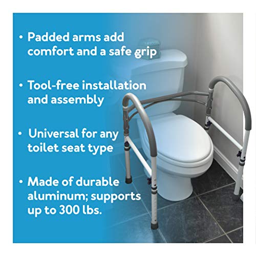 Carex Health Brands Toilet Safety Rails - Toilet Handles for Elderly and Hand...