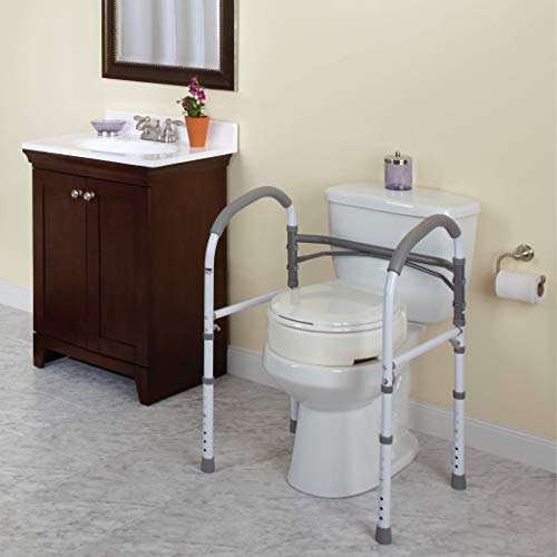 Carex Health Brands Toilet Safety Rails - Toilet Handles for Elderly and Hand...