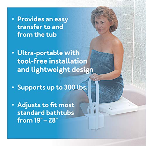 Carex Portable Shower Bench - Shower Bath Seat - Fits tub having width in the...