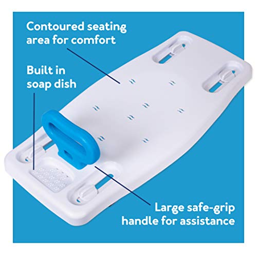 Carex Portable Shower Bench - Shower Bath Seat - Fits tub having width in the...