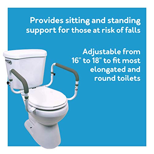 Carex Toilet Safety Frame - Toilet Safety Rails With Adjustable Width - Toile...