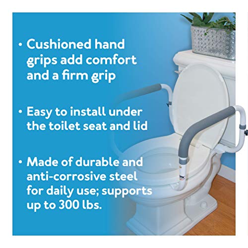 Carex Toilet Safety Frame - Toilet Safety Rails With Adjustable Width - Toile...