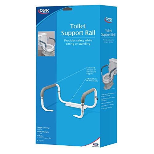 Carex Toilet Safety Frame - Toilet Safety Rails With Adjustable Width - Toile...