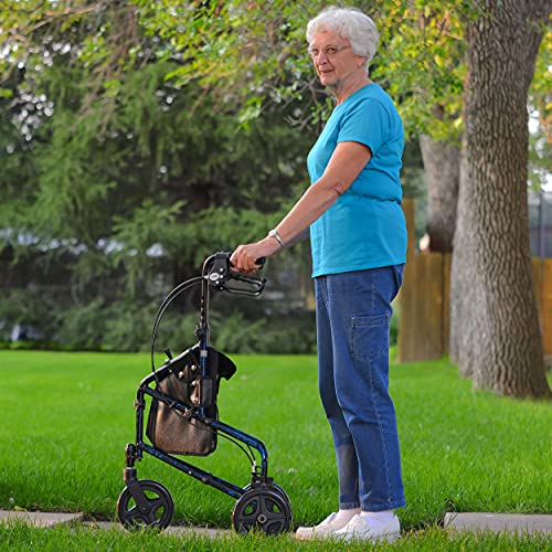 Carex 3 Wheel Walker for Seniors, Foldable, Rollator Walker with Three Wheels...