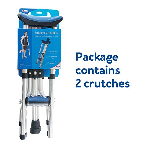 Carex Folding Aluminum Underarm Crutches - Lightweight, Great for Travel or W...