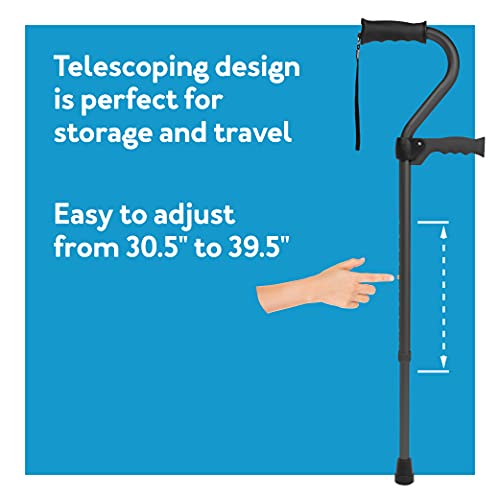 Carex Stand Assist Walking Cane - Includes Secondary Flip Down Handle for Add...