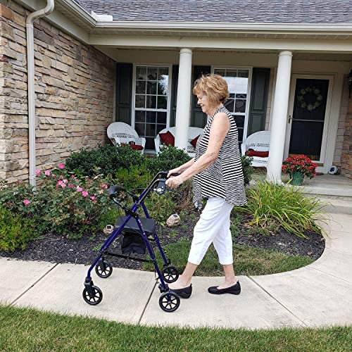 Carex Steel Rollator Walker with Seat and Wheels - Rolling Walker for Seniors...