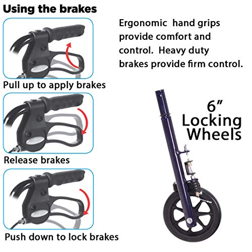 Carex Steel Rollator Walker with Seat and Wheels - Rolling Walker for Seniors...