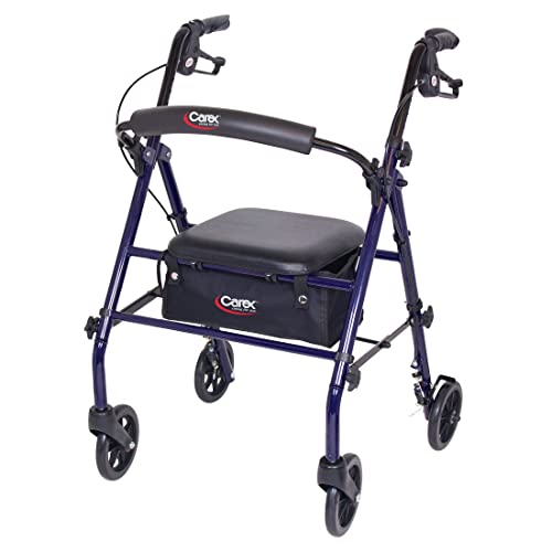 Carex Steel Rollator Walker with Seat and Wheels - Rolling Walker for Seniors...
