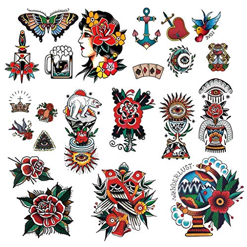 CARGEN Classic Temporary Tattoo Old School Stickers Different Sizes Vintage S...