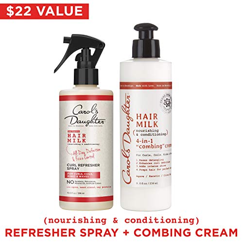 Carol’s Daughter Hair Milk Refresher Spray and 4 in 1 Combing Creme Hair Deta...