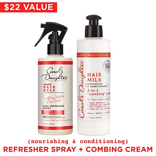 Carol’s Daughter Hair Milk Refresher Spray and 4 in 1 Combing Creme Hair Deta...