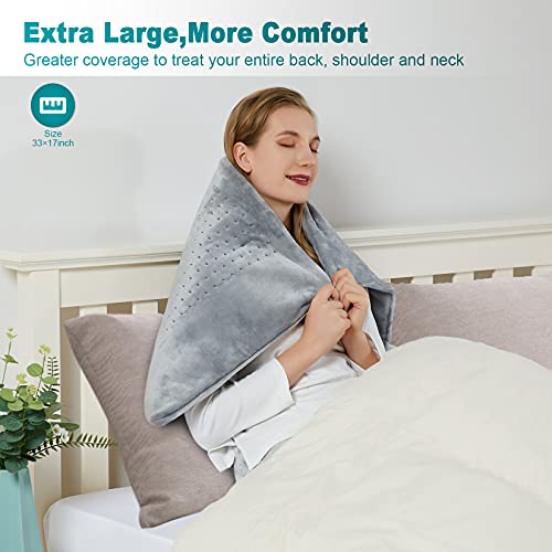 CAROMIO Heating Pad for Back Pain Cramps Relief Extra Large 33"x17" Electric ...